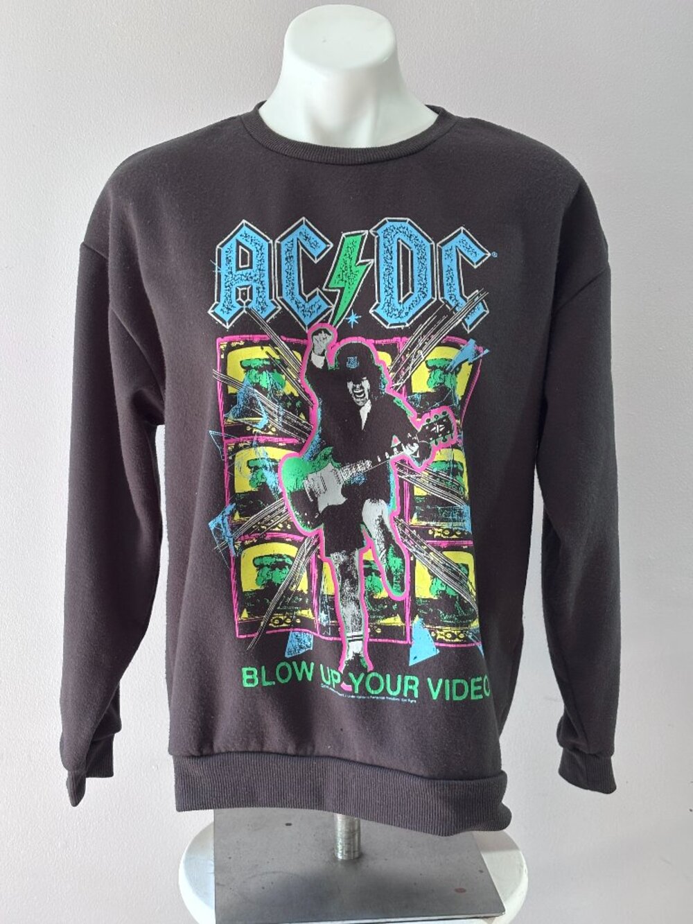 AC DC Crew Neck Sweatshirt Blow Up Your Video